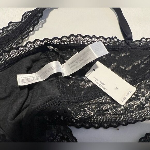 GAP BODY WOMEN'S BLACK SEXY TOP BRA/BRALETTE SUPER SOFT LACE SIZE MEDIUM NWT - Picture 7 of 11